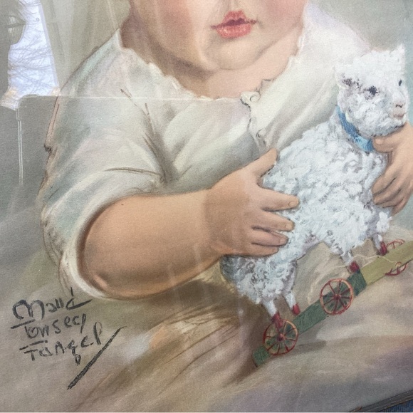 SIGNED PASTEL ON PAPER BABY - Picture 4 of 6
